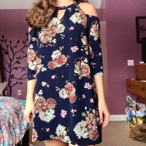 Cold shoulder floral dress